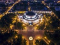 Minsk at night with Belarusian Bolshoi Theatre and urban architectures